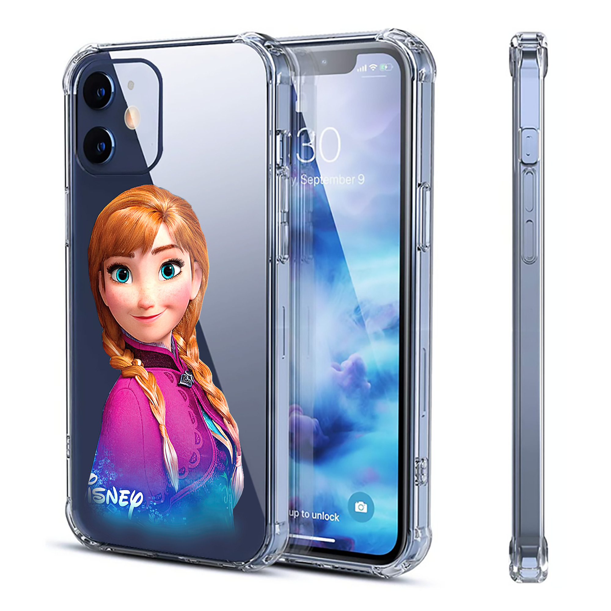 （画像用） アナと雪の女王 アンナ エルサ Frozen Anna Elsa 【iPhone 12シリーズ対応】透明スマホケース（クリアソフトケース）